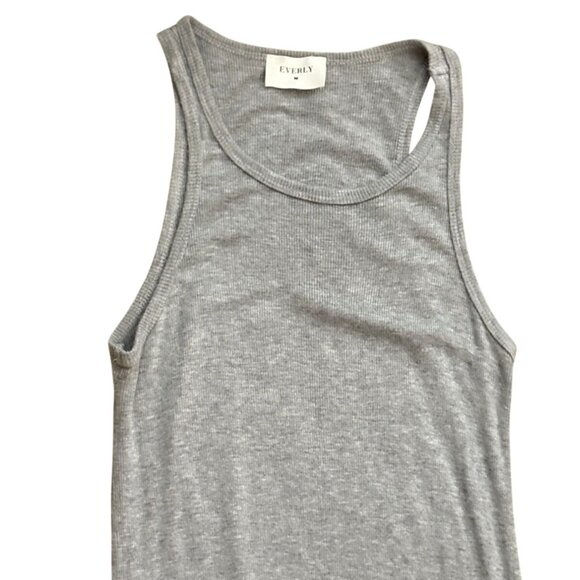 Everly Womens Racerback Ribbeds Maxi Dress-Gray-Size M-GUC - Picture 3 of 7